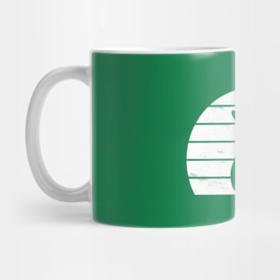 St Patricks Day Cat Lucky Shamrock (White Distressed) Mug